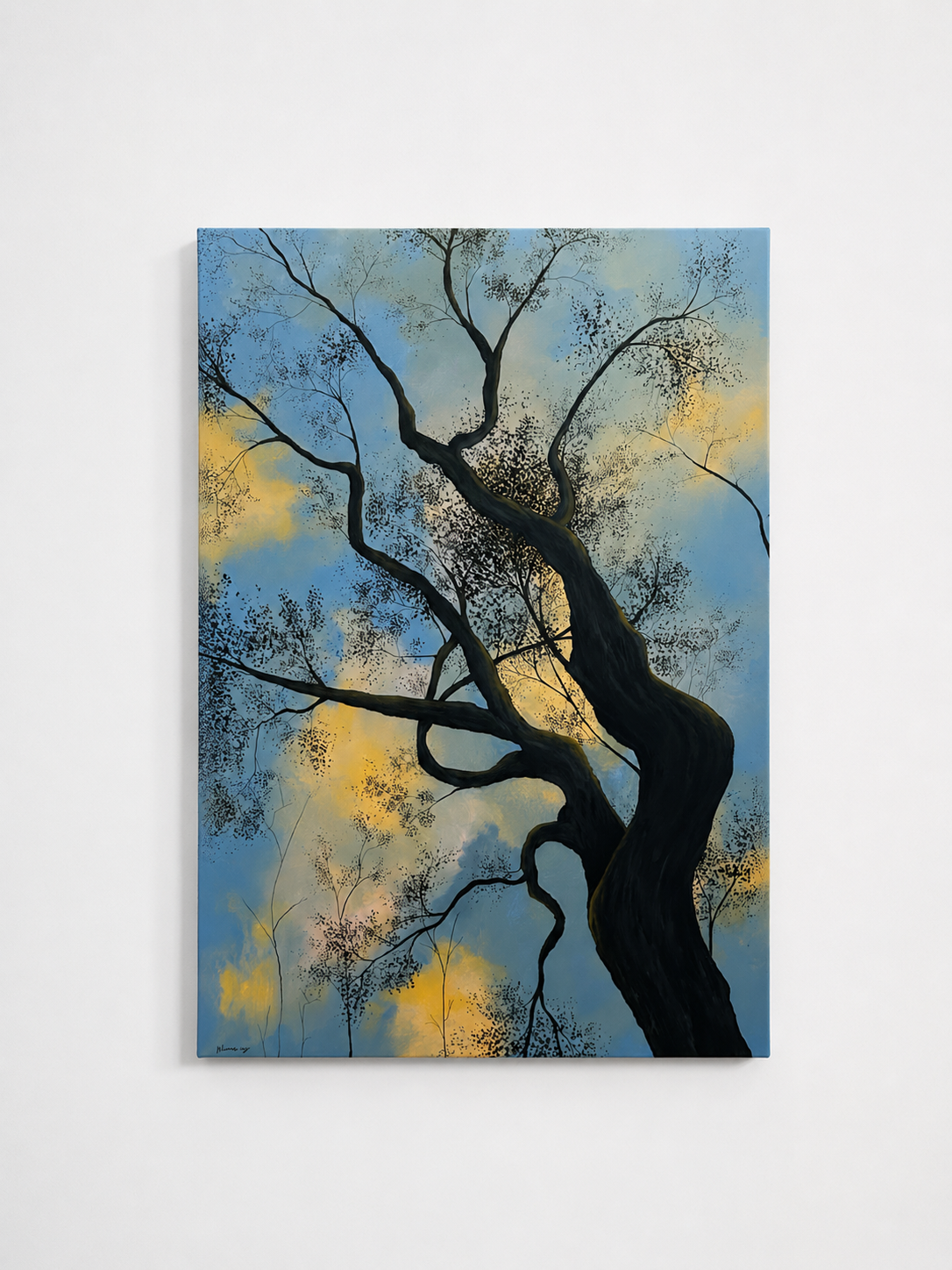 Pintura Original "Atardecer a través de las ramas" – Acrylic Painting