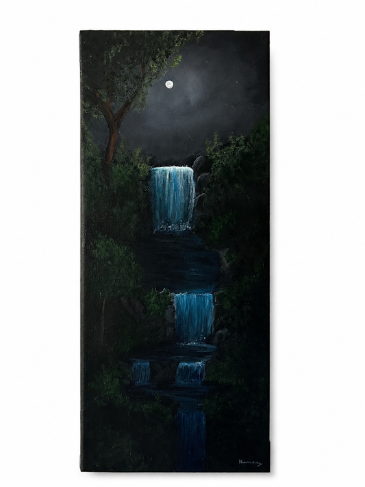 Pintura en acrílico - "Cascada nocturna"