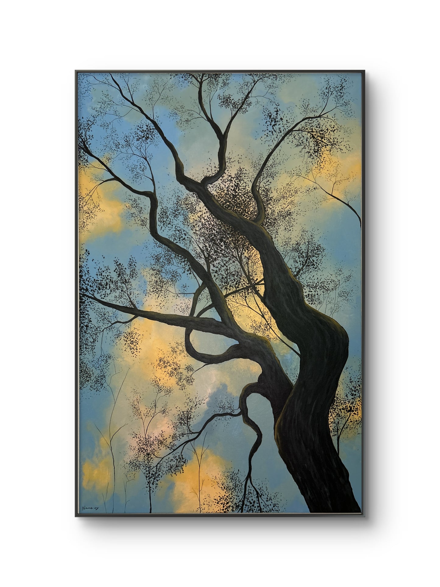 Pintura Original "Atardecer a través de las ramas" – Acrylic Painting